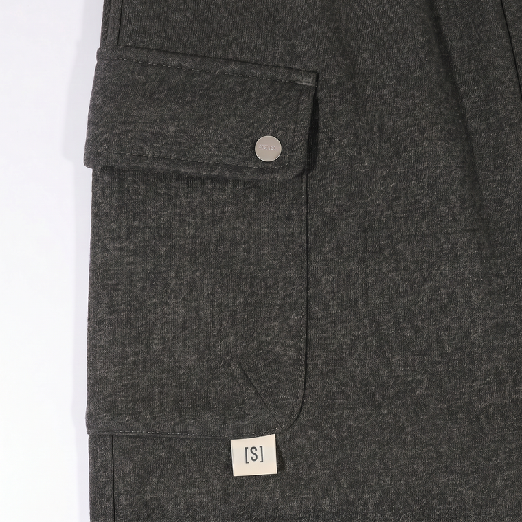 A[S]USL KNITTED CARGO SWEAT SKIRT-CHARCOAL