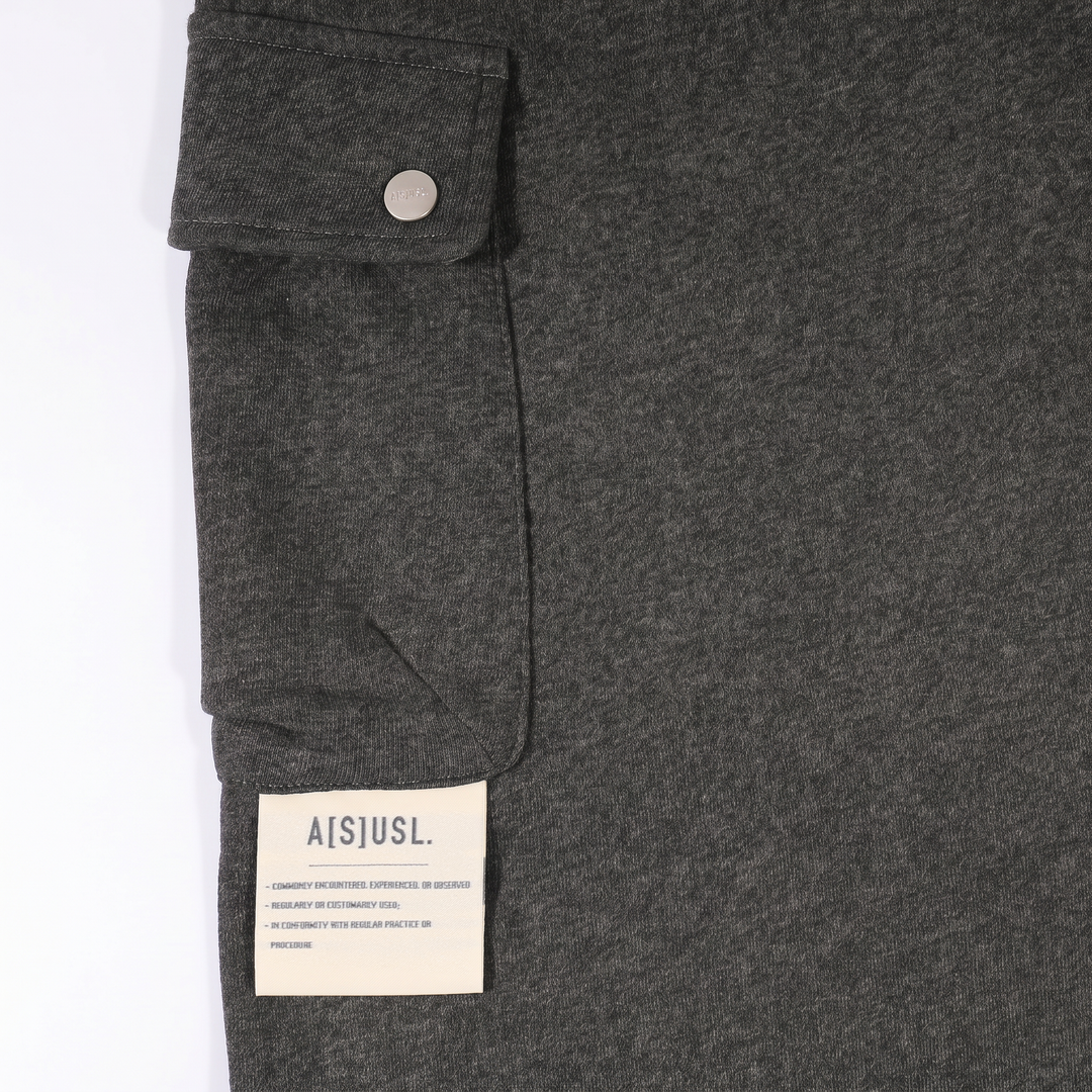 A[S]USL KNITTED CARGO SWEAT SKIRT-CHARCOAL