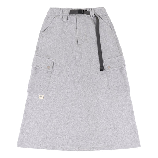 A[S]USL KNITTED CARGO SWEAT SKIRT-HEATHER GREY