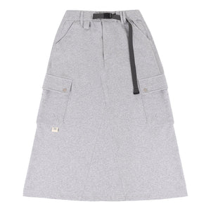 A[S]USL KNITTED CARGO SWEAT SKIRT-HEATHER GREY