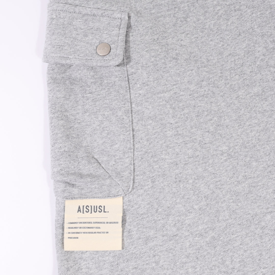 A[S]USL KNITTED CARGO SWEAT SKIRT-HEATHER GREY