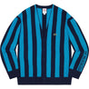 SUPREME LACOSTE STRIPE CARDIGAN-BLUE