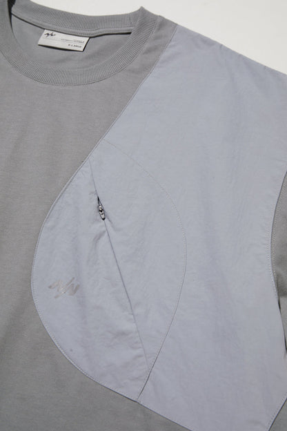 NINE POINT NINE LAGOON PATCH POCKET TEE-LIGHT GREY