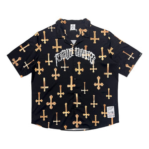 2ND CLOSET LATIN CROS PRINTED SHIRT-BLACK