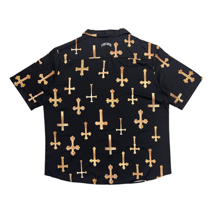 2ND CLOSET LATIN CROS PRINTED SHIRT-BLACK