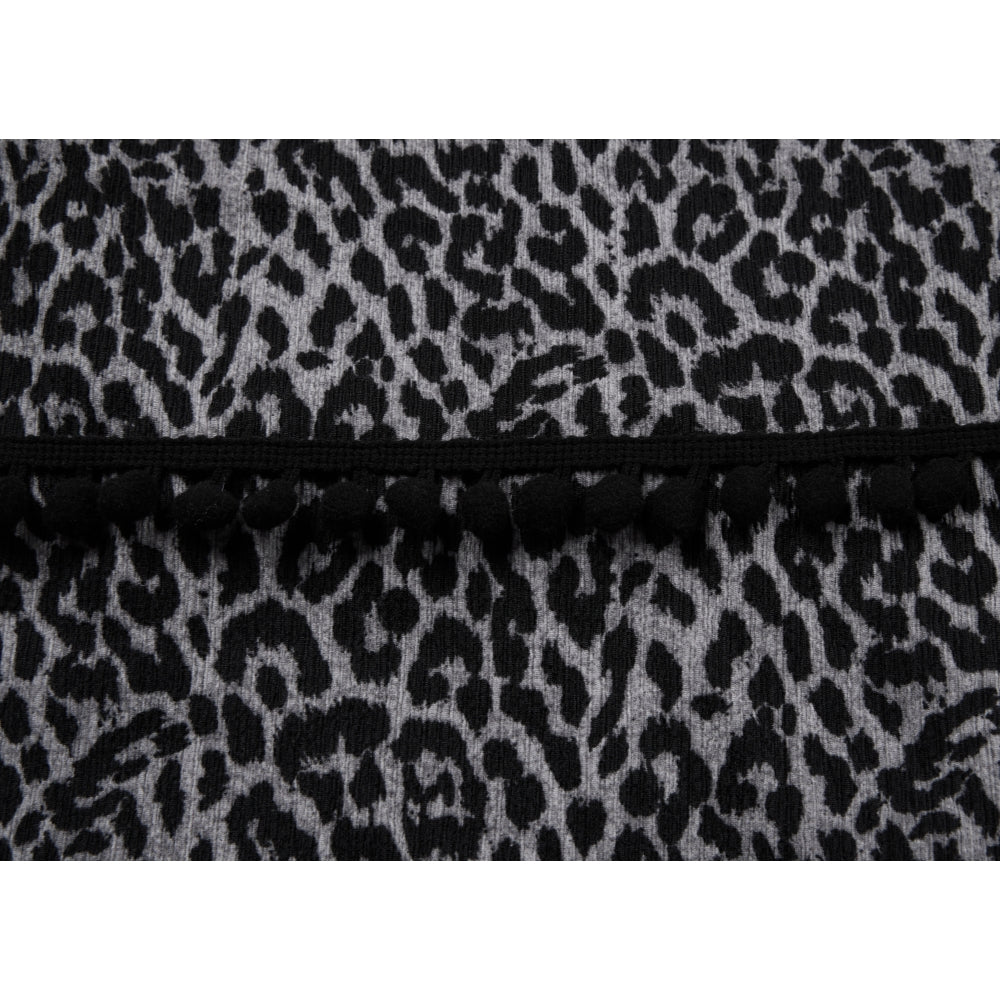 NEUTRAL SOCIETY LEOPARD A-LINE SKIRT-GREY LEOPARD