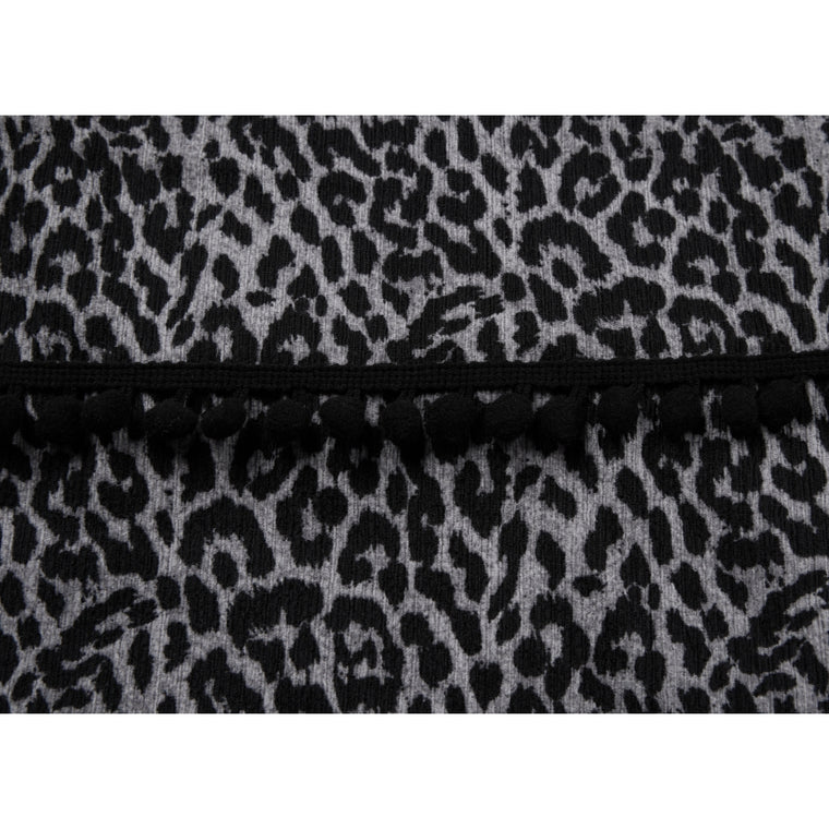 NEUTRAL SOCIETY LEOPARD A-LINE SKIRT-GREY LEOPARD