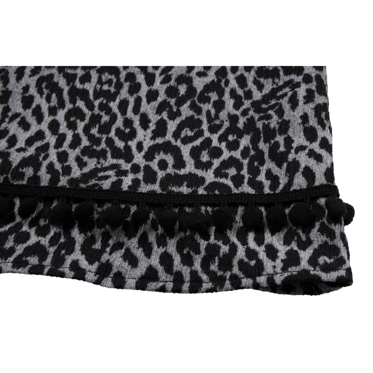 NEUTRAL SOCIETY LEOPARD A-LINE SKIRT-GREY LEOPARD