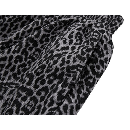 NEUTRAL SOCIETY LEOPARD A-LINE SKIRT-GREY LEOPARD