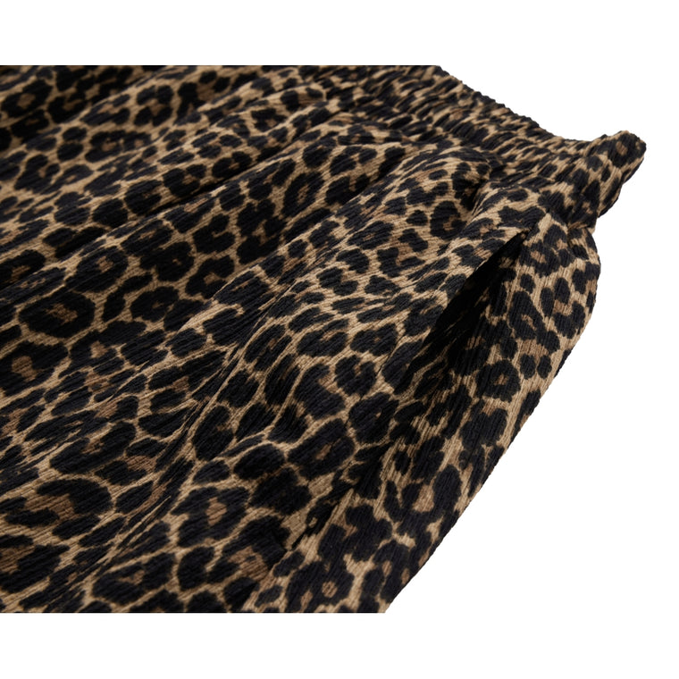 NEUTRAL SOCIETY LEOPARD A-LINE SKIRT-BLACK LEOPARD