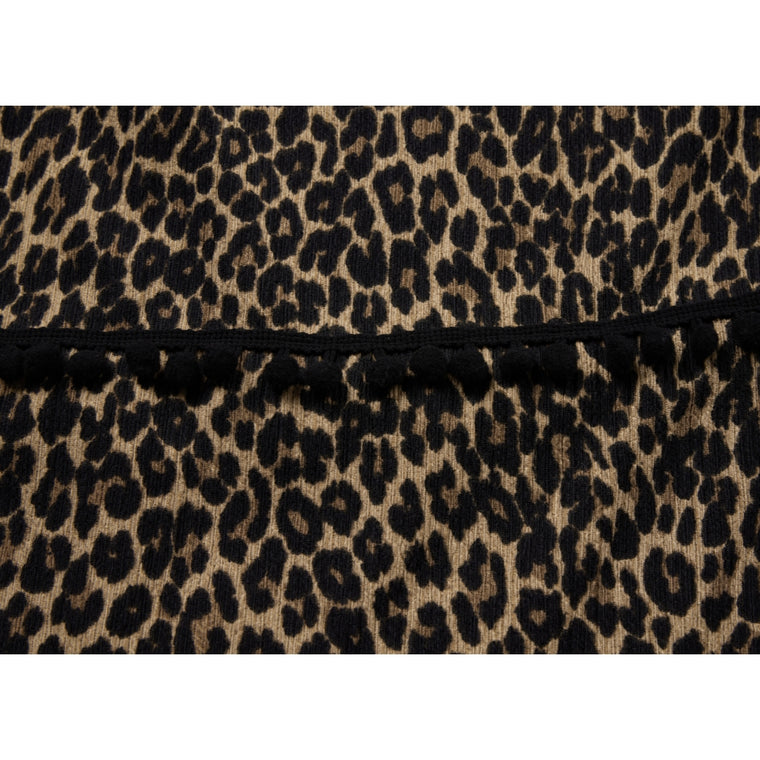 NEUTRAL SOCIETY LEOPARD A-LINE SKIRT-BLACK LEOPARD