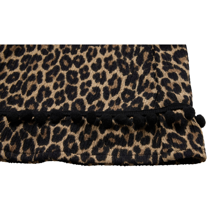 NEUTRAL SOCIETY LEOPARD A-LINE SKIRT-BLACK LEOPARD