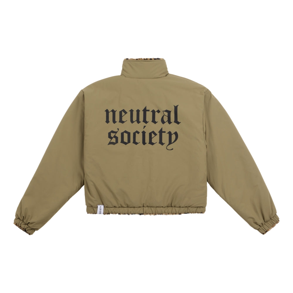 NEUTRAL SOCIETY LEOPARD REVERSIBLE JACKET-BLACK LEOPARD