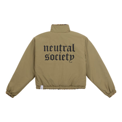 NEUTRAL SOCIETY LEOPARD REVERSIBLE JACKET-BLACK LEOPARD