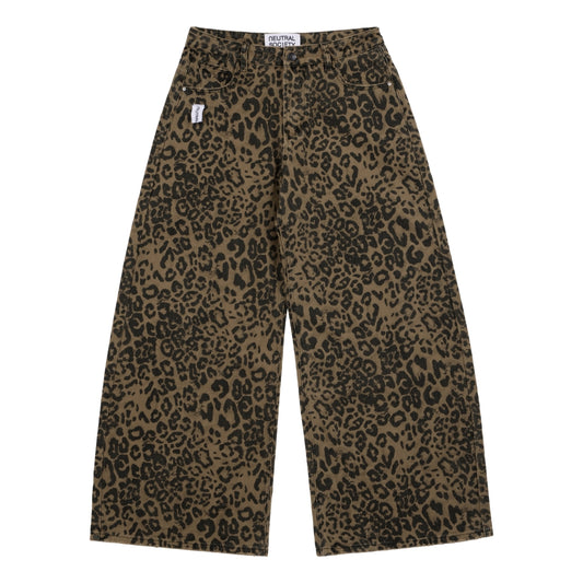 NEUTRAL SOCIETY LEOPARD WIDE PANTS-LEOPARD