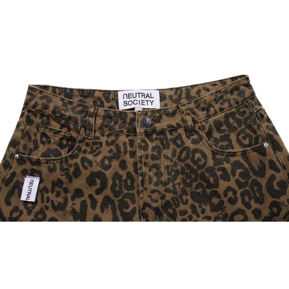 NEUTRAL SOCIETY LEOPARD WIDE PANTS-LEOPARD