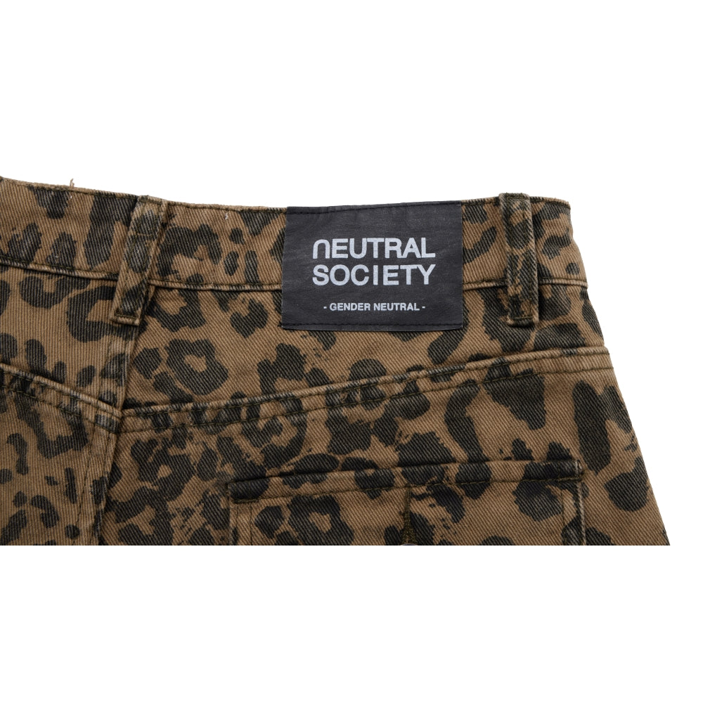 NEUTRAL SOCIETY LEOPARD WIDE PANTS-LEOPARD