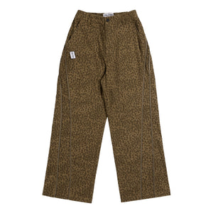 NEUTRAL SOCIETY LEOPARD ZIPPER TROUSERS-BROWN LEOPARD