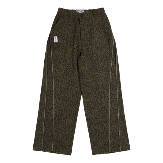 NEUTRAL SOCIETY LEOPARD ZIPPER TROUSERS-GREY LEOPARD