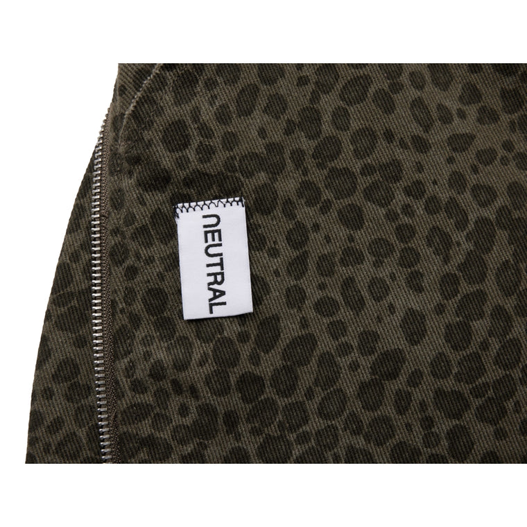 NEUTRAL SOCIETY LEOPARD ZIPPER TROUSERS-GREY LEOPARD