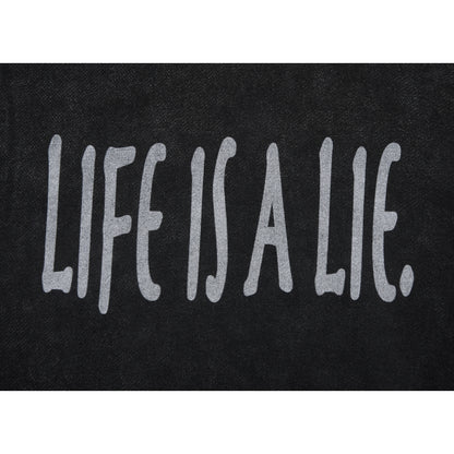 NEUTRAL SOCIETY LIFE IS A LIE SNOW WASH HOODIE-BLACK