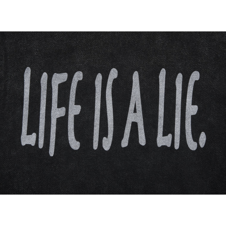 NEUTRAL SOCIETY LIFE IS A LIE SNOW WASH HOODIE-BLACK