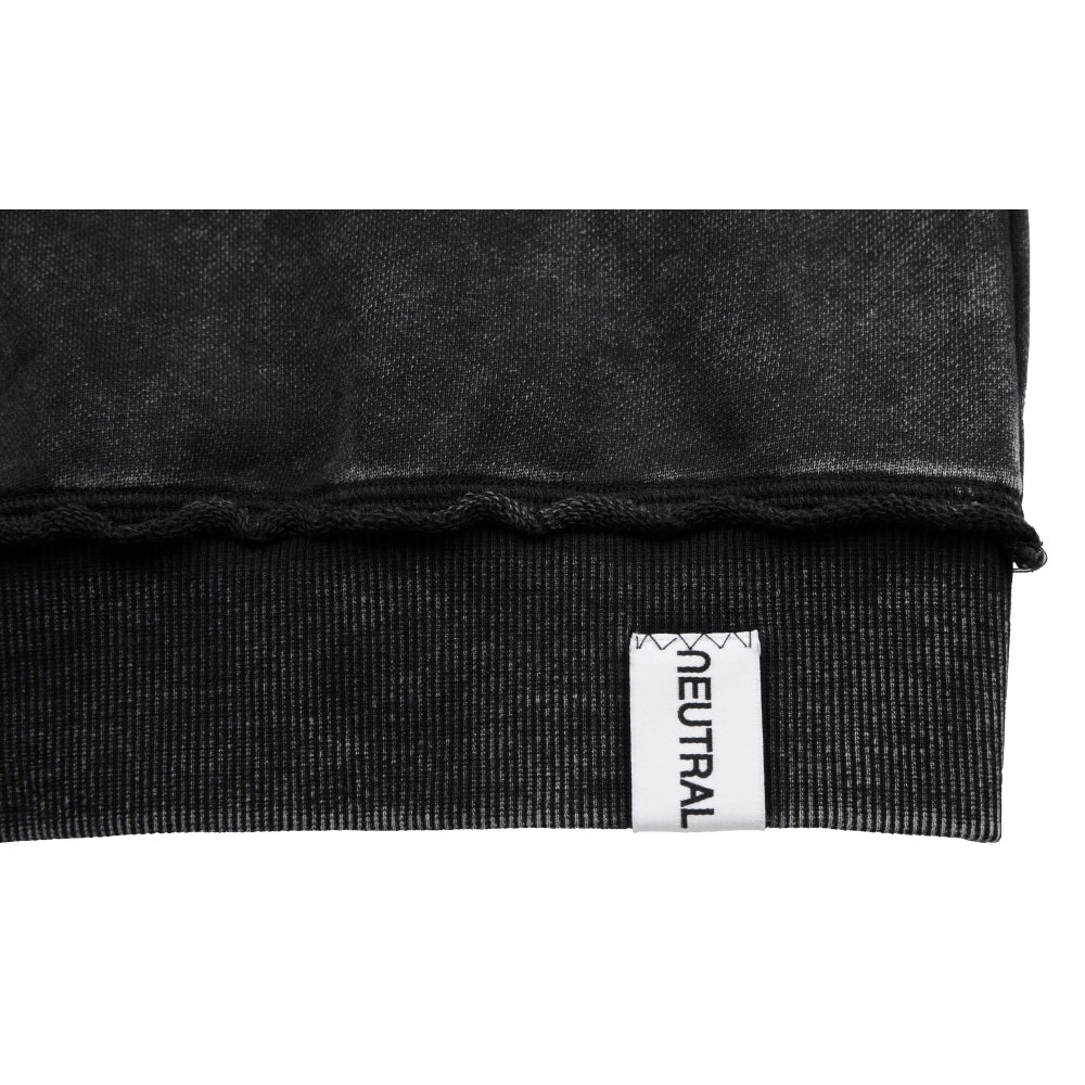 NEUTRAL SOCIETY LIFE IS A LIE SNOW WASH HOODIE-BLACK