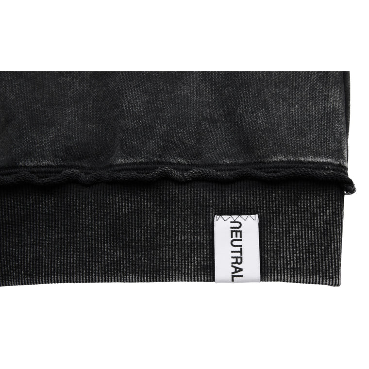 NEUTRAL SOCIETY LIFE IS A LIE SNOW WASH HOODIE-BLACK