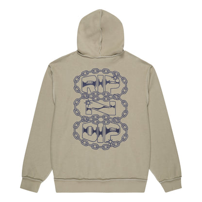 RIPNDIP LINKED UP REVERSE STITCHED HOODIE-KHAKI
