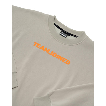 TEAMJOINED JOINED® LOGO DROP SHOULDER FLEECE PULLOVER-CREAM GRAY/ORANGE