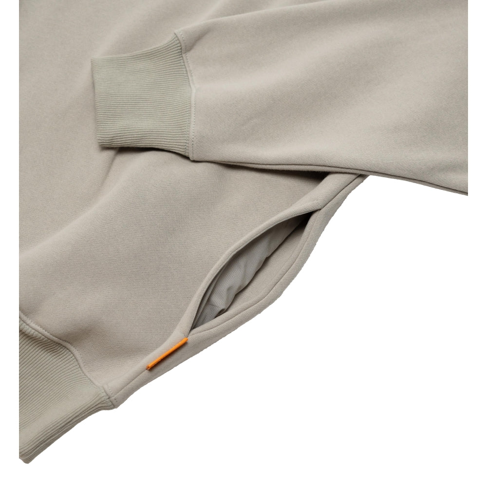 TEAMJOINED JOINED® LOGO DROP SHOULDER FLEECE PULLOVER-CREAM GRAY/ORANGE