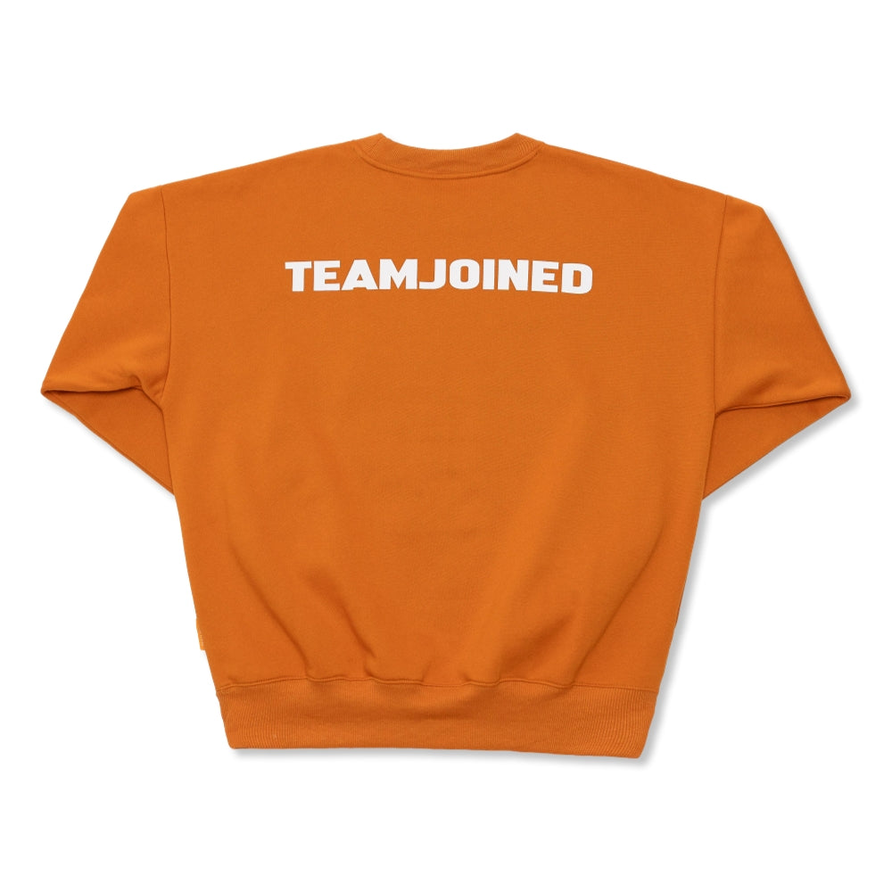 TEAMJOINED JOINED® LOGO DROP SHOULDER FLEECE PULLOVER-ORANGE