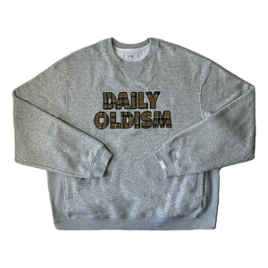 OLDISM LOGO EMBROIDERY SWEATER-GREY X YELLOW