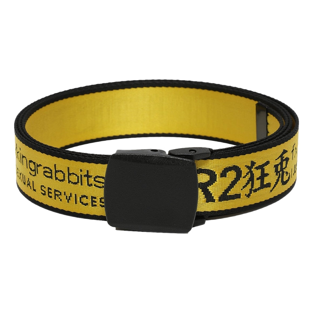 FR2 LOGO ICON EMBROIDERY LONG BELT-YELLOW - Popcorn Store