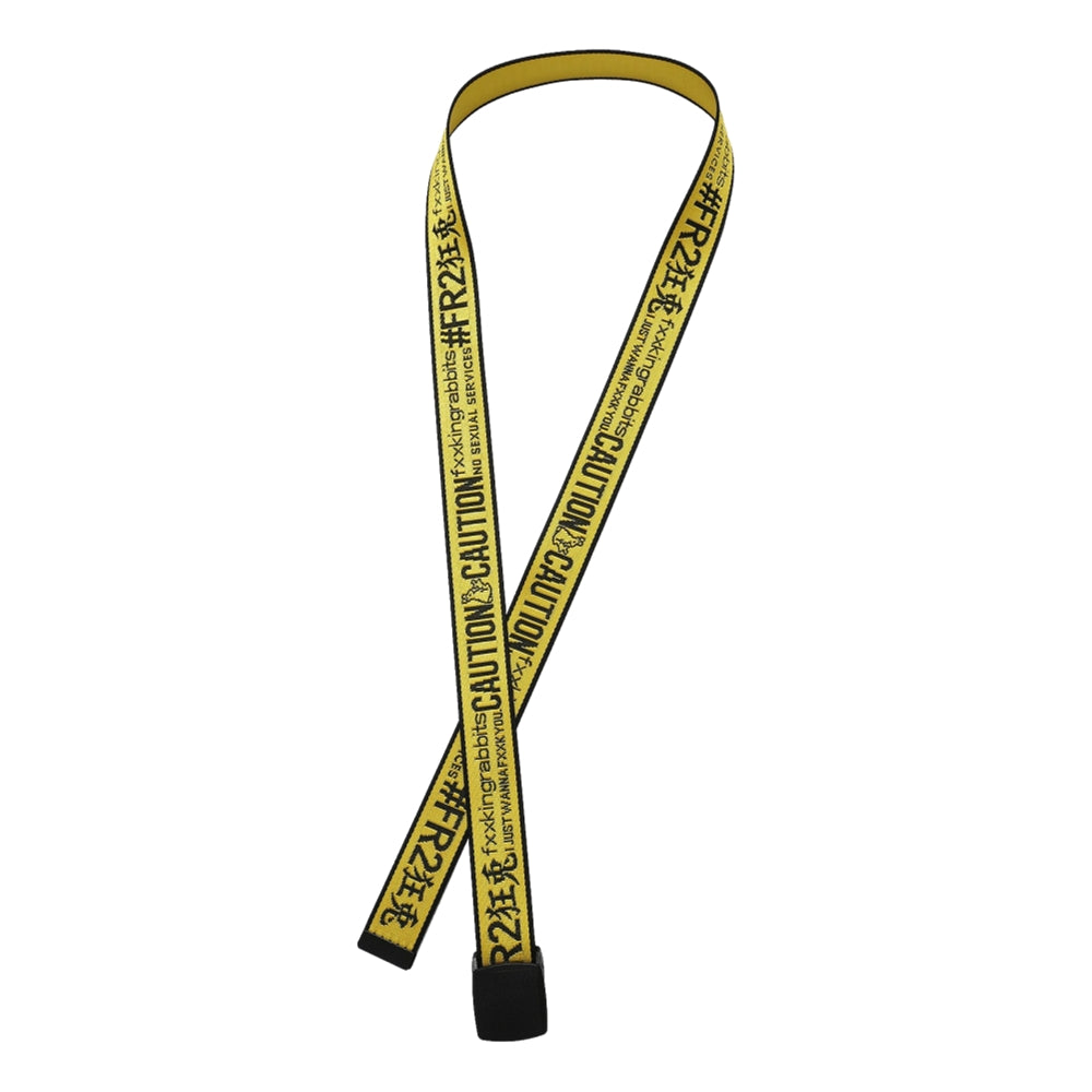 FR2 LOGO ICON EMBROIDERY LONG BELT-YELLOW - Popcorn Store
