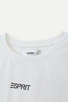 ESPRIT LOGO PRINT CROPPED TEE-WHITE