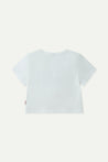 ESPRIT LOGO PRINT CROPPED TEE-WHITE