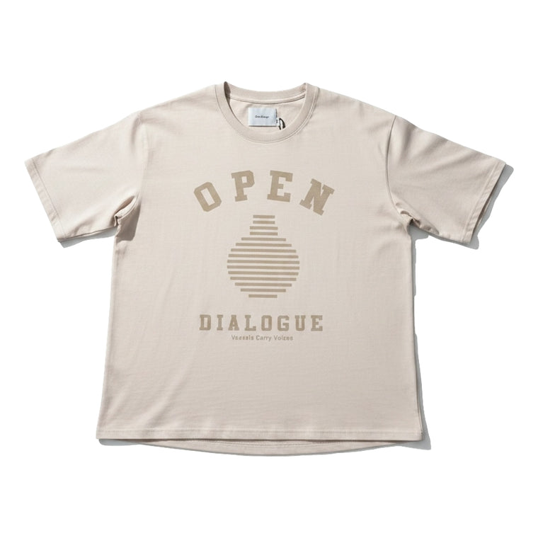OPEN DIALOGUE LOGO TEE-BEIGE