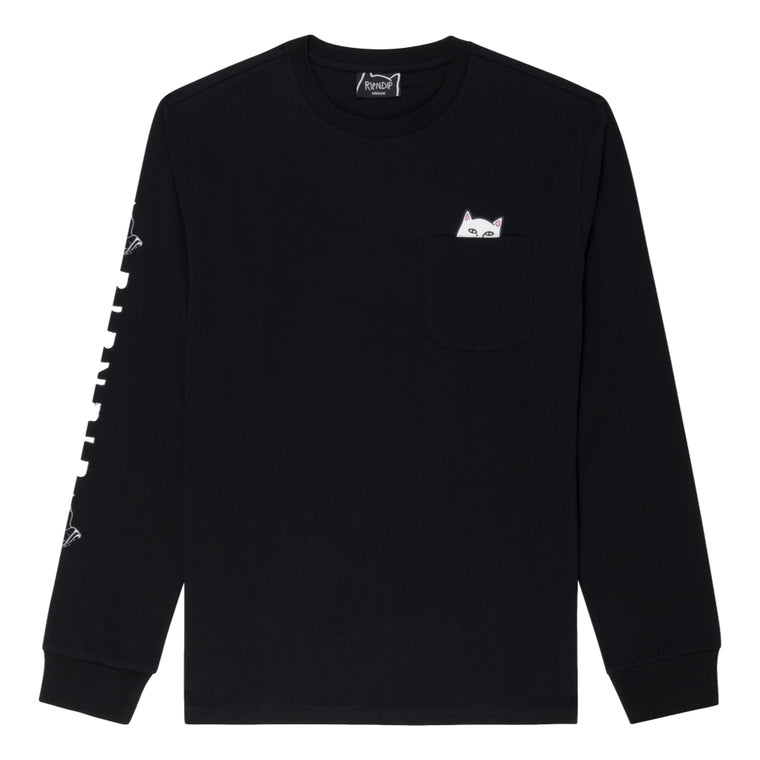 RIPNDIP LORD NERMAL L/S POCKET TEE-BLACK