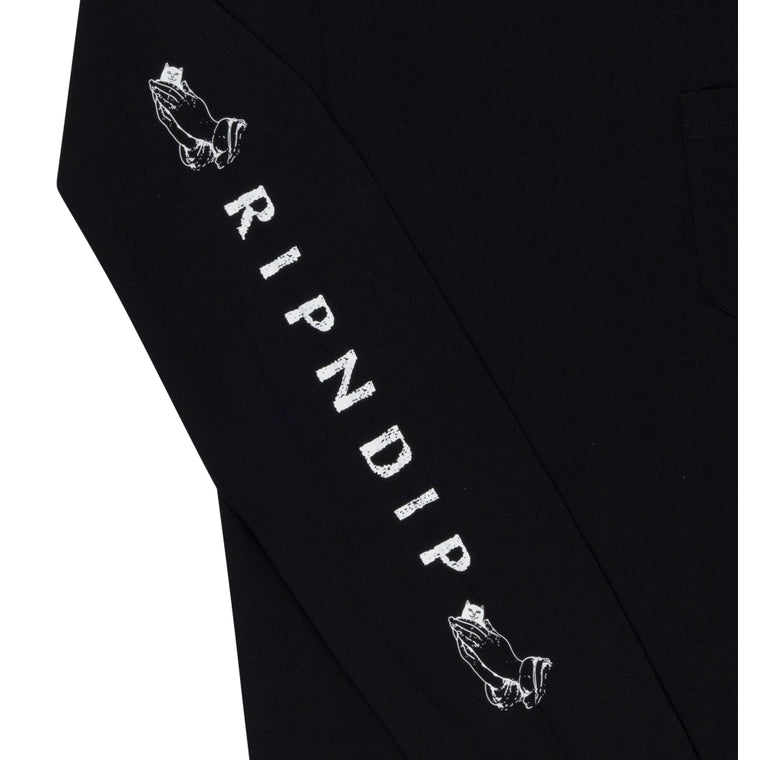 RIPNDIP LORD NERMAL L/S POCKET TEE-BLACK