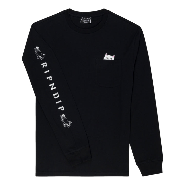 RIPNDIP LORD NERMAL L/S POCKET TEE-BLACK