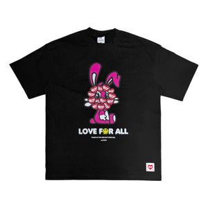 2ND CLOSET "LOVE FOR ALL" SECOND RABBIT T-SHIRT-BLACK