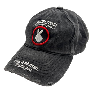 2ND CLOSET "LOVE IS EVERYWHERE" WASHED DAMAGED CAP-BLACK