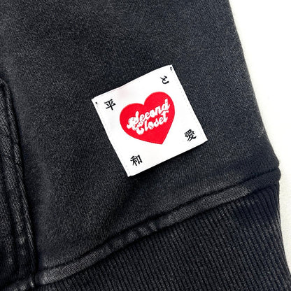 2ND CLOSET "LOVE MILKSHAKE" WASHED HOODY-BLACK