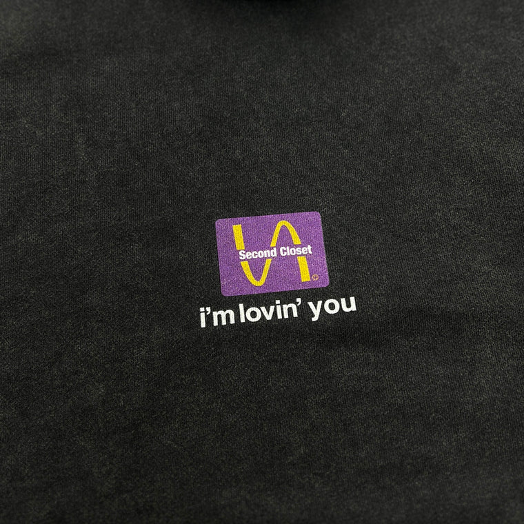 2ND CLOSET "LOVE MILKSHAKE" WASHED HOODY-BLACK