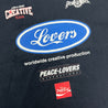 2ND CLOSET "LOVERS" LOGOS PRINTED T-SHIRT-NAVY
