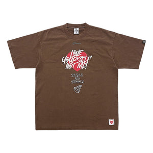 2ND CLOSET " LOVE YOURSELF" PRINTED WASHED T-SHIRT-WASHED BROWN