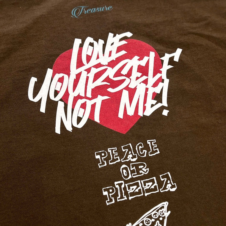 2ND CLOSET " LOVE YOURSELF" PRINTED WASHED T-SHIRT-WASHED BROWN