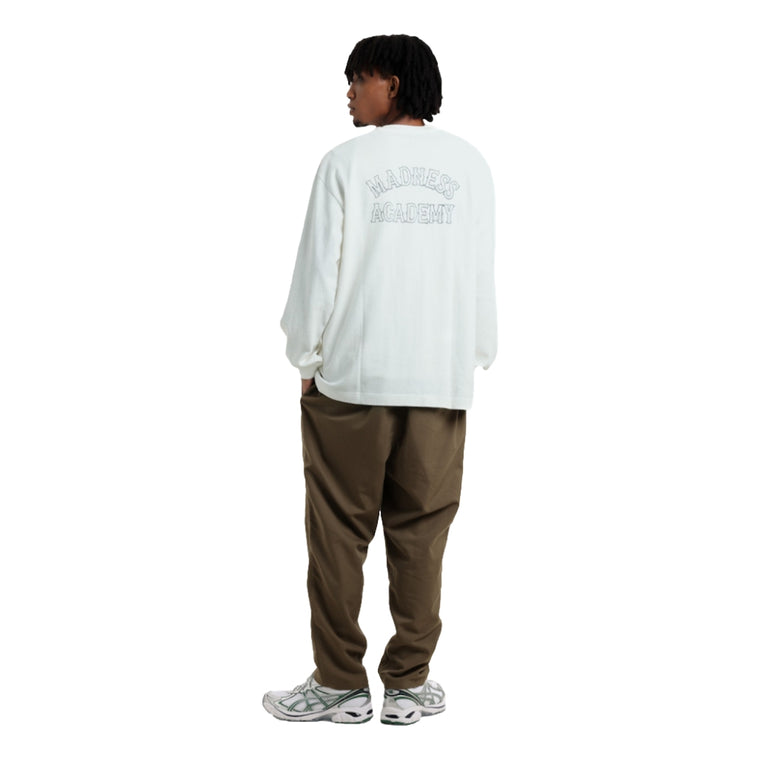 MADNESS L/S EMBROIDERY TEE-WHITE