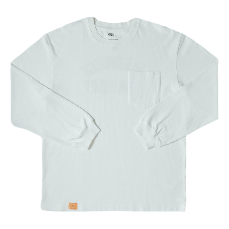 MADNESS L/S EMBROIDERY TEE-WHITE
